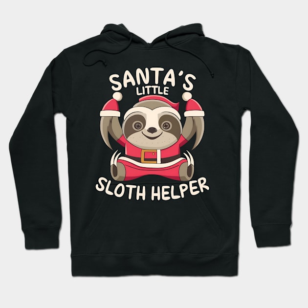 Sloth Christmas Santa's Little Sloth Helper Hoodie by NomiCrafts